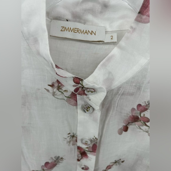 Zimmermann Dancer Floral Blouse size AU 2 No neck Tie Excellent Condition - Picture 2 of 9